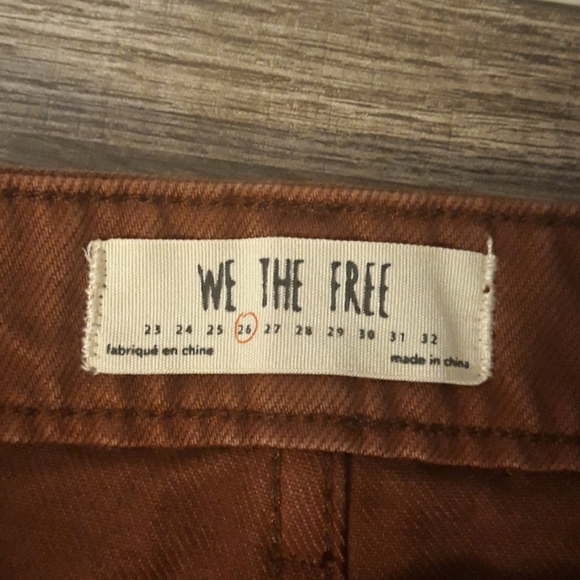 Free People Zip It Up denim maroon distressed miniskirt size 26 - Picture 7 of 12